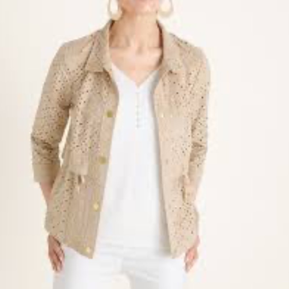 CHICOS Sz 1 Elegant faux swede Tan Women's Jacket